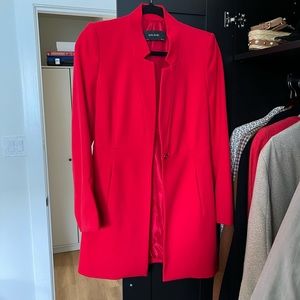 Perfect condition red zara long jacket blazer